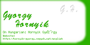 gyorgy hornyik business card